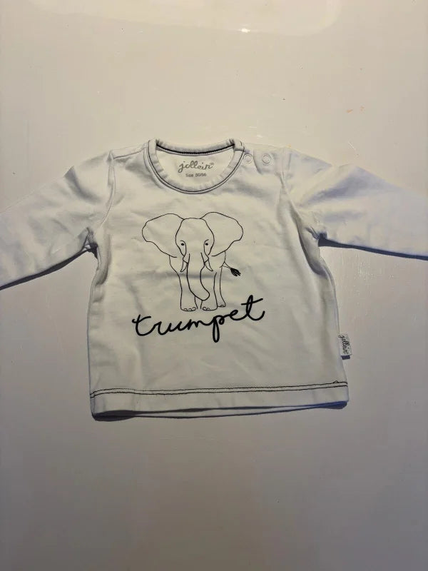 Witte longsleeve "Trumpet"