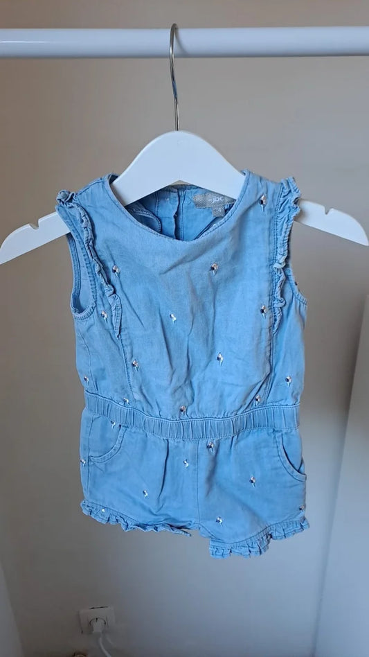 Lichtblauwe jeansplaysuit