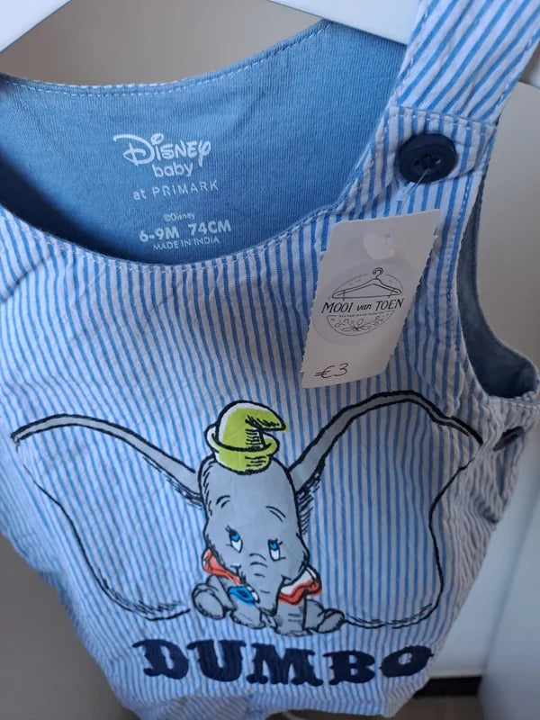 Lichtblauwe gestreepte salopette