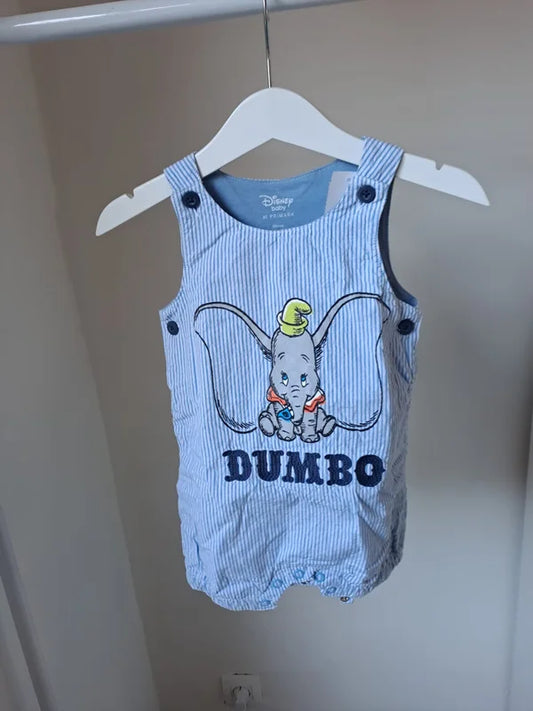 Lichtblauwe gestreepte salopette