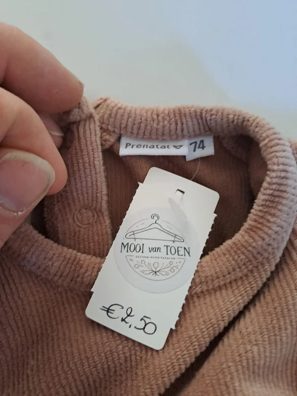 Oudroze ribfluwelen trui