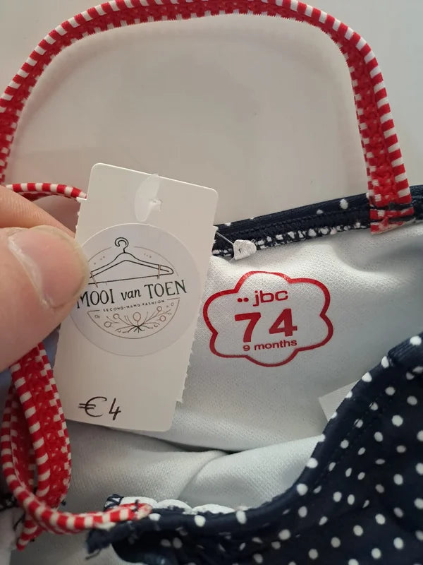 Marineblauw gestippeld badpak