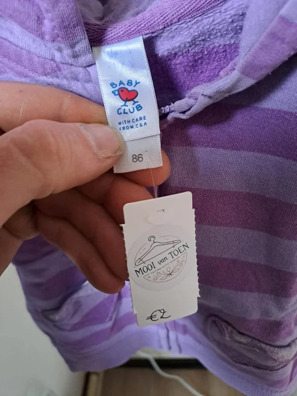 Paarse gestreepte vest