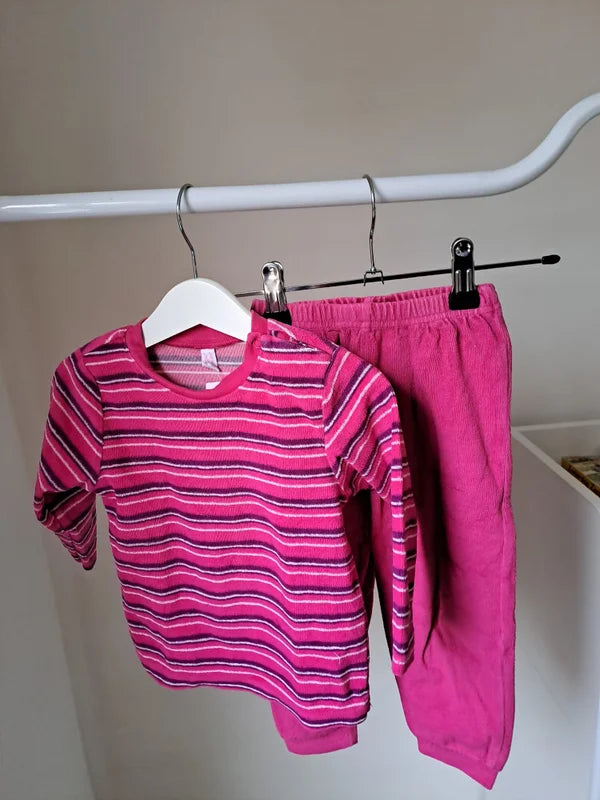 Roze tweedelige winterpyjama