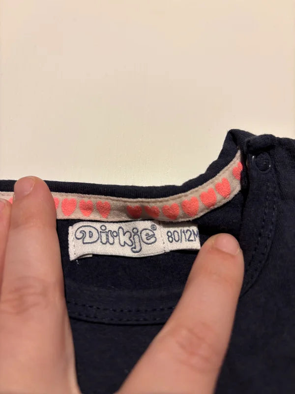 Marineblauwe T-shirt "Luck"