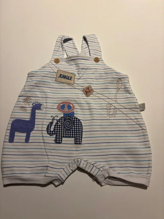 Witte gestreepte salopette