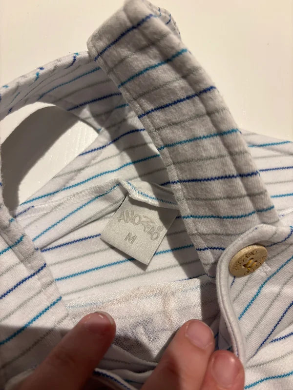 Witte gestreepte salopette