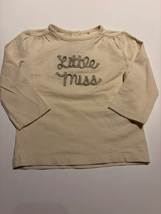 Crèmekleurige longsleeve "Little Miss"