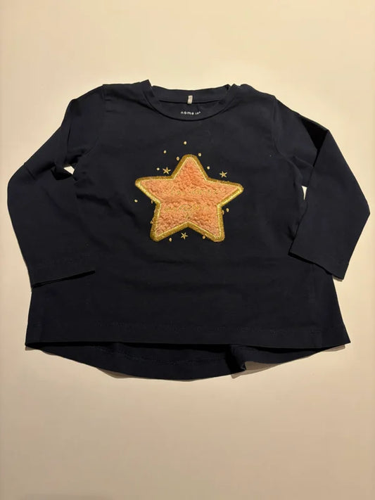 Marineblauwe longsleeve "Unicorn magic"