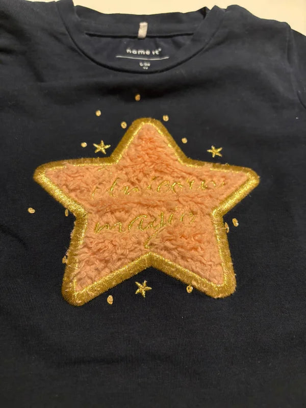 Marineblauwe longsleeve "Unicorn magic"