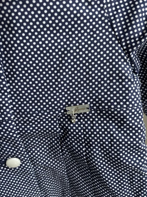 Marineblauwe gestippelde jas