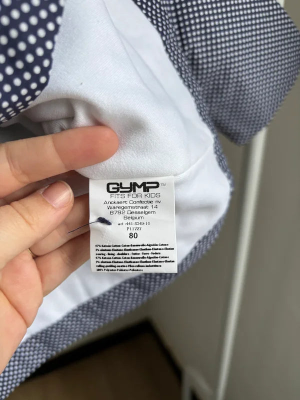 Marineblauwe gestippelde jas