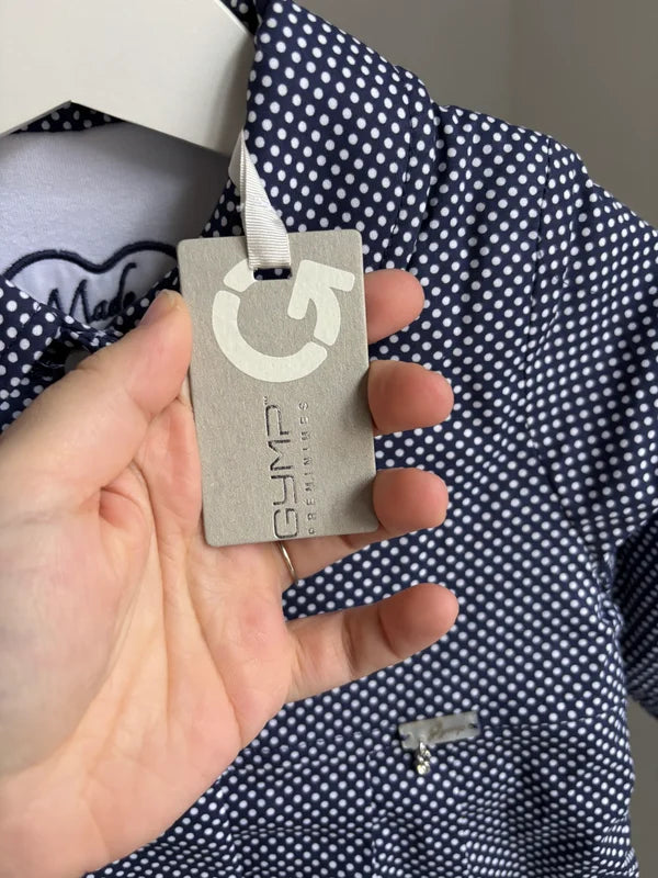 Marineblauwe gestippelde jas