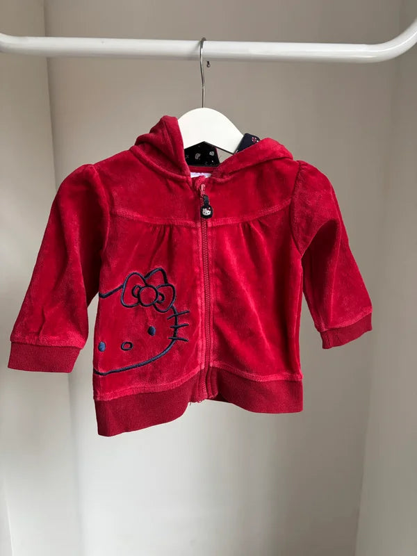 Rode fluwelen vest Hello Kitty