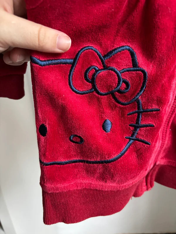 Rode fluwelen vest Hello Kitty
