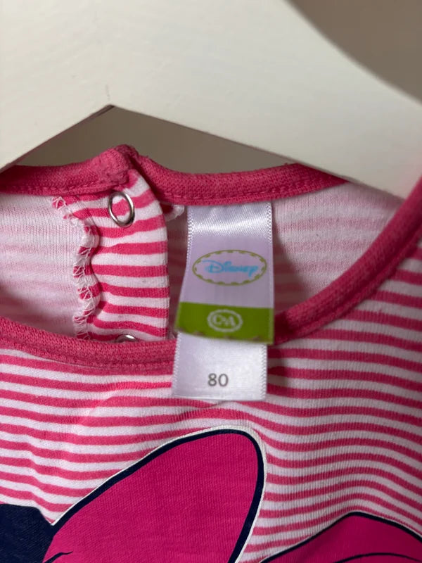 Roze gestreepte longsleeve Minnie Mouse