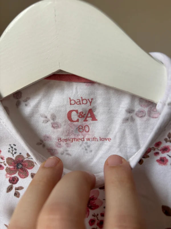 Witte longsleeve met bloemetjes