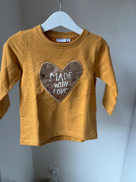 Mosterdgeel sweaterjurkje