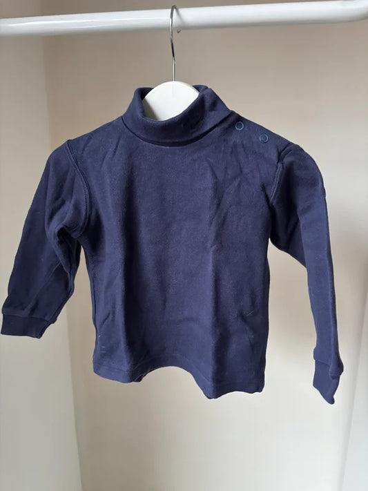 Marineblauwe longsleeve met rolkraag