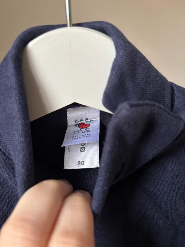 Marineblauwe longsleeve met rolkraag