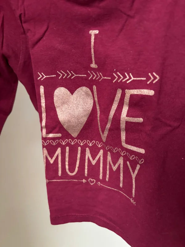 Wijnrode longsleeve "I love mummy"