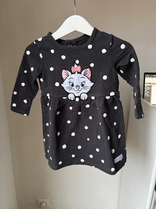 Donkergrijs gestippeld jurkje Marie