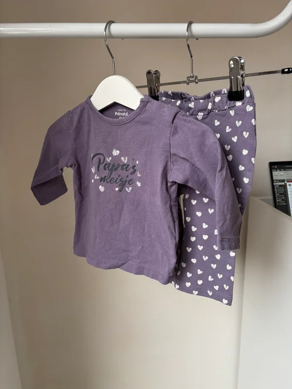 Setje "Papa's meisje": longsleeve en flared broekje