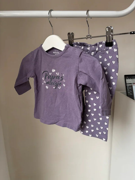 Setje "Papa's meisje": longsleeve en flared broekje