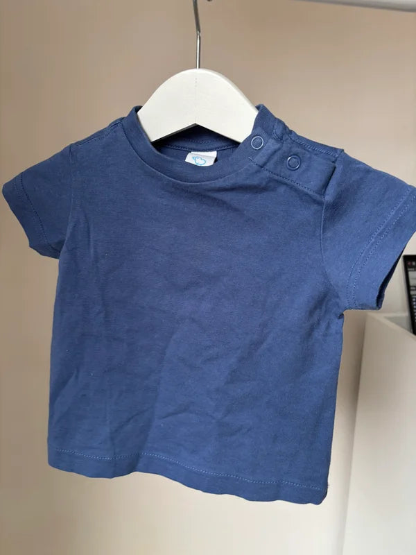 Blauwe basic T-shirt