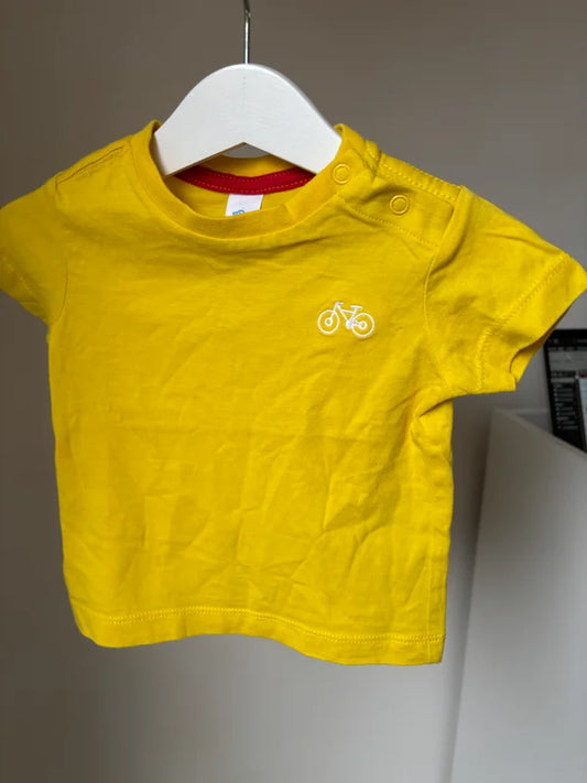Gele T-shirt met fiets