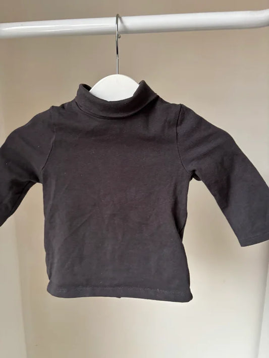 Donkergrijze longsleeve met rolkraag