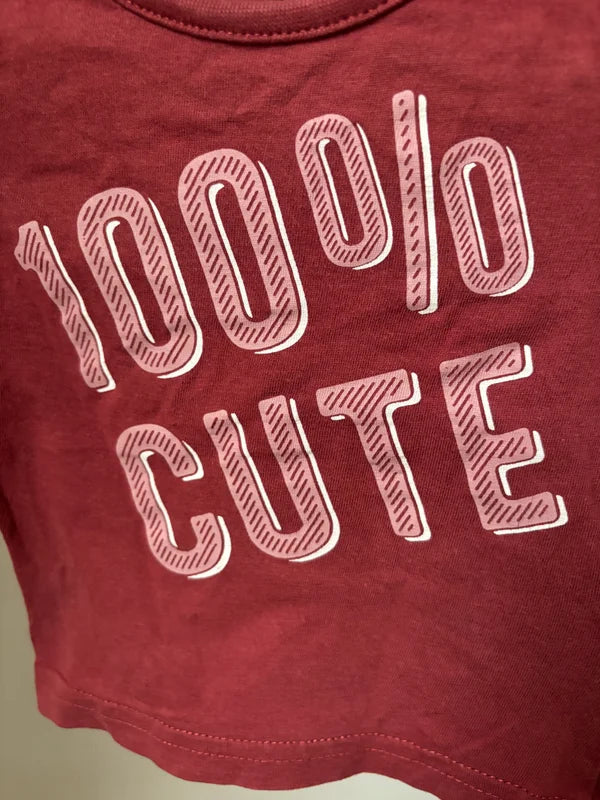 Wijnrode longsleeve "100% cute"