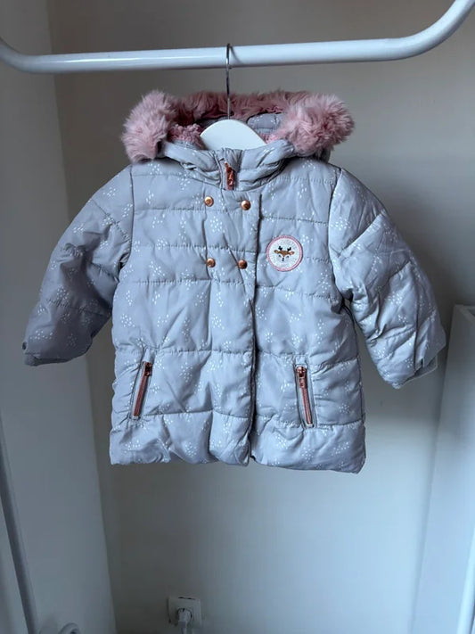 Lichtgrijze winterjas