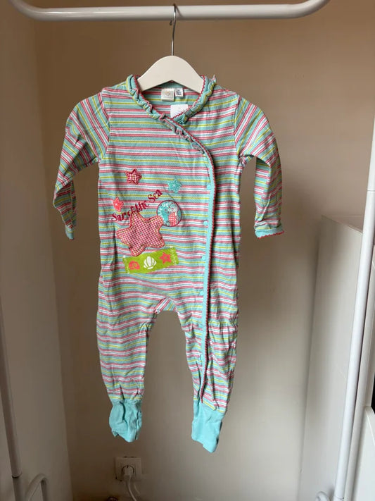 Gestreepte eendelige pyjama