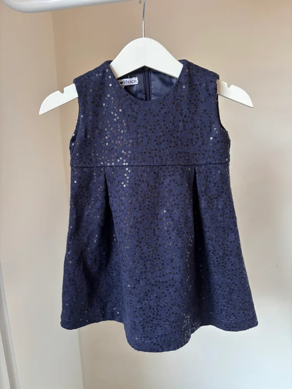 Marineblauwe glitterjurk