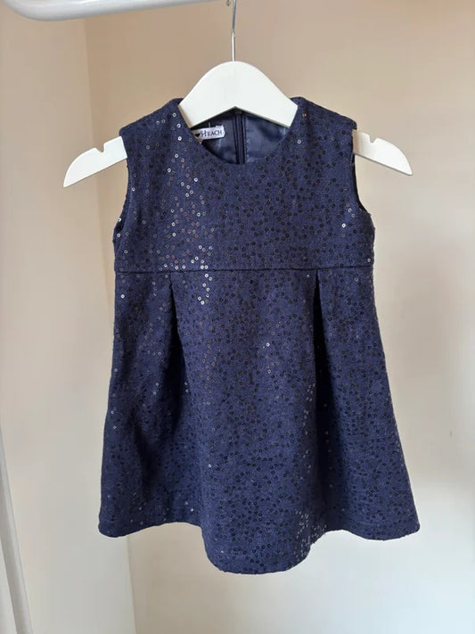 Marineblauwe glitterjurk