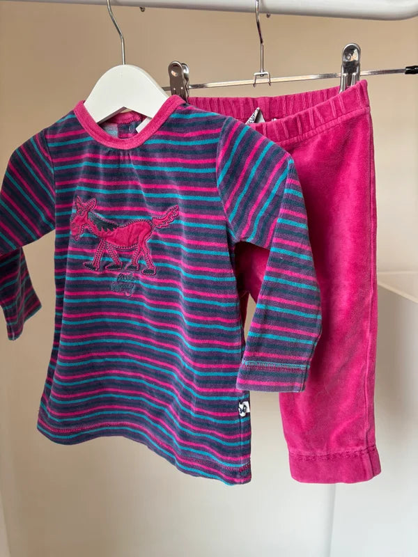 Paarse tweedelige winterpyjama