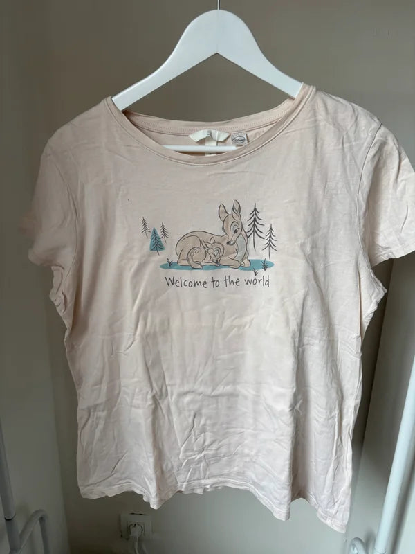 Crèmekleurige zwangerschapst-shirt Bambi