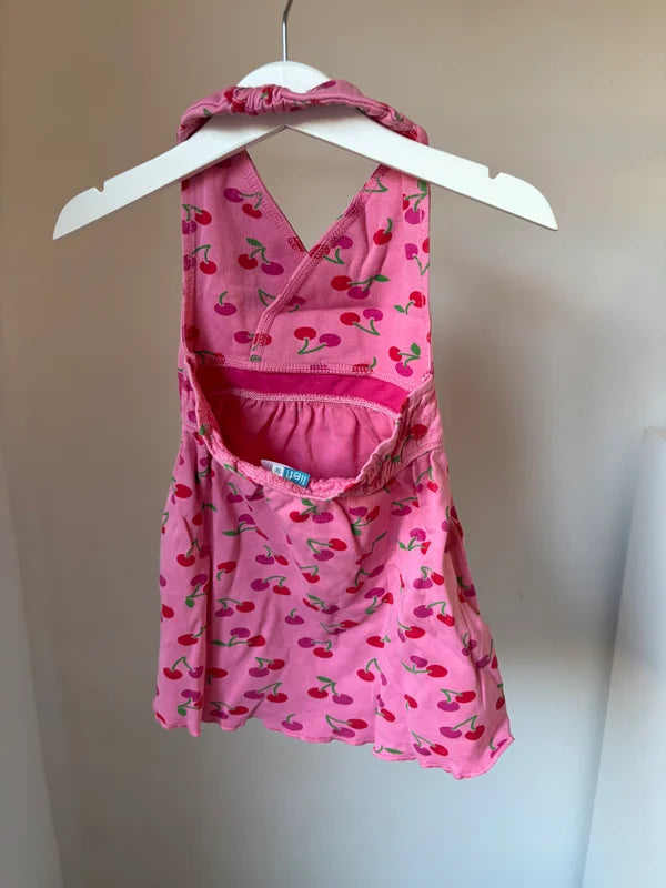 Roze jurk met kersjes