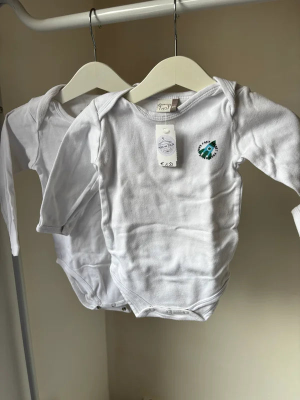 Bundel witte rompers met lange mouwen (2)