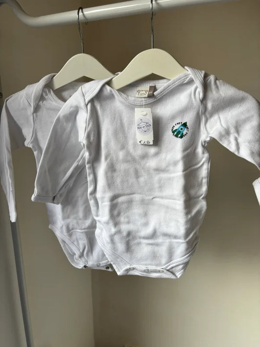 Bundel witte rompers met lange mouwen (2)