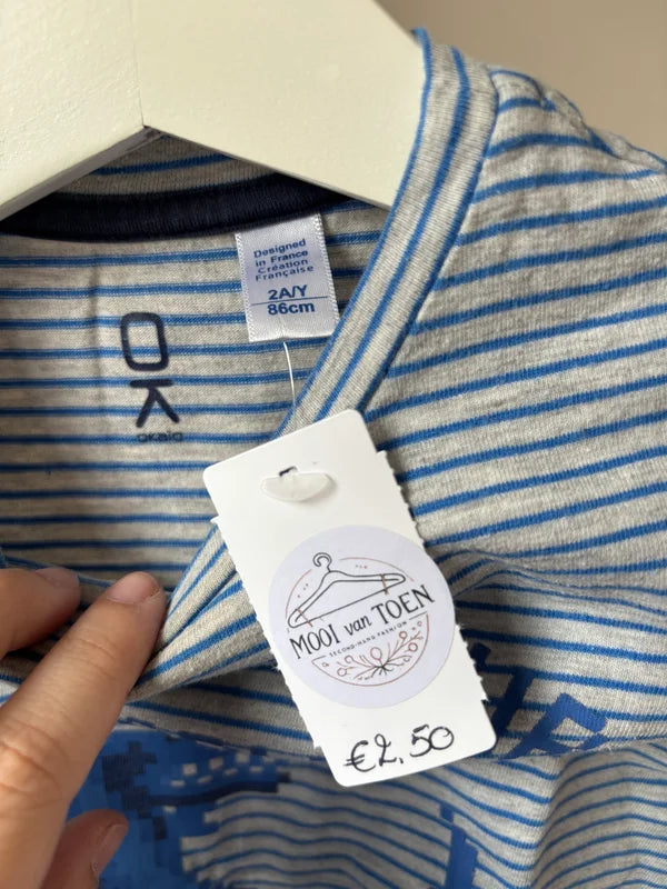 Grijze gestreept t-shirt