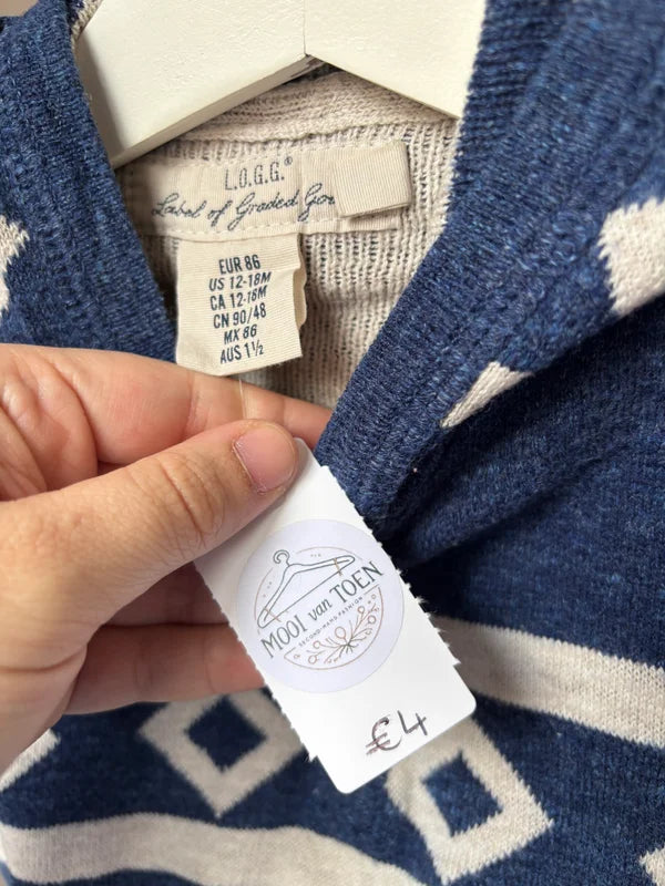 Blauwgrijze trui met capuchon