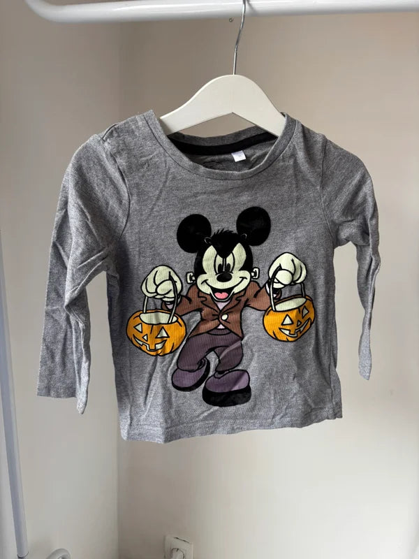 Grijze longsleeve Mickey Mouse Halloween