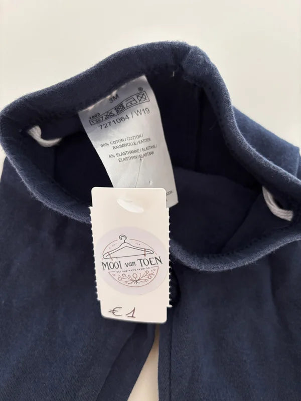 Marineblauwe legging met rode strikjes