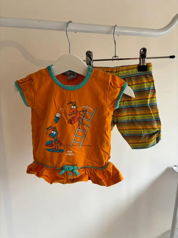 Oranje tweedelige zomerpyjama