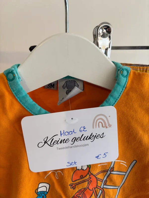 Oranje tweedelige zomerpyjama