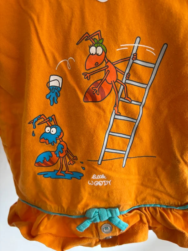 Oranje tweedelige zomerpyjama