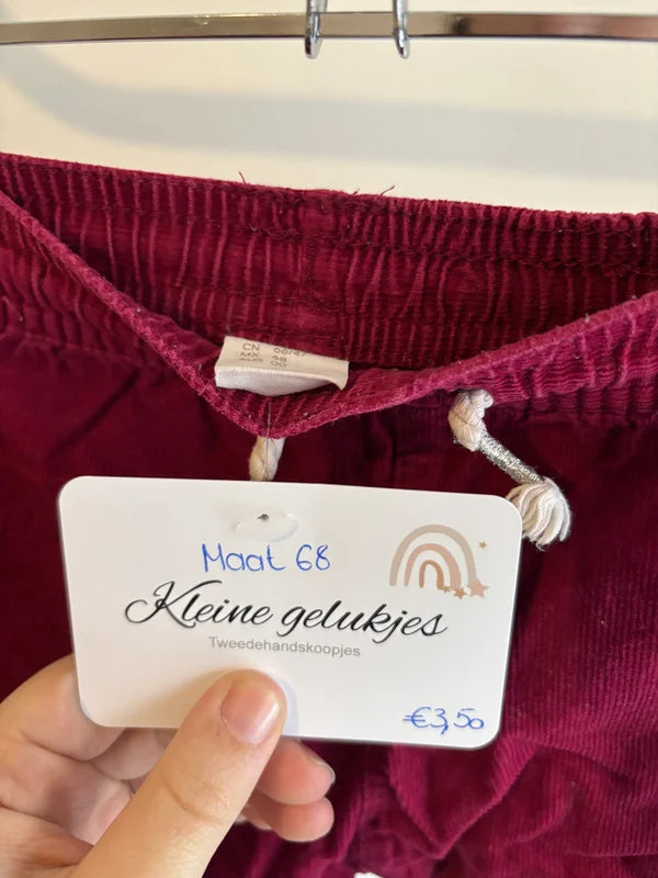 Wijnrode ribfluwelen broek