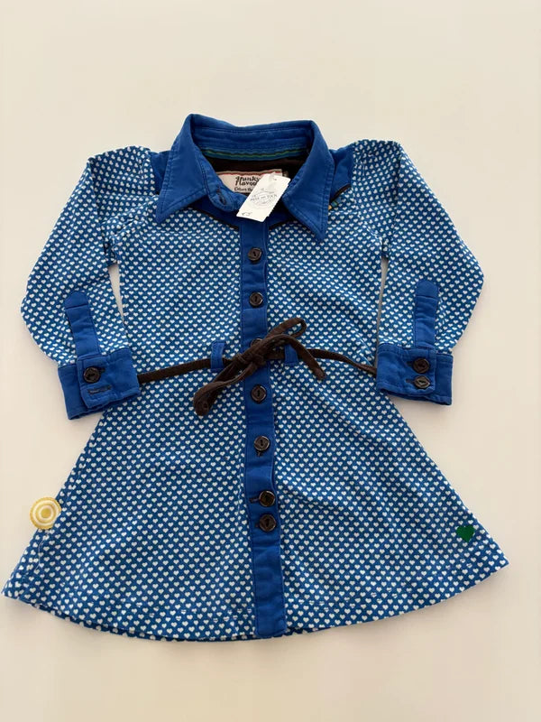 Blauw jurkje met hartjes